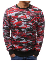 Pánska camouflage mikina červeno-sivá (bx3463)