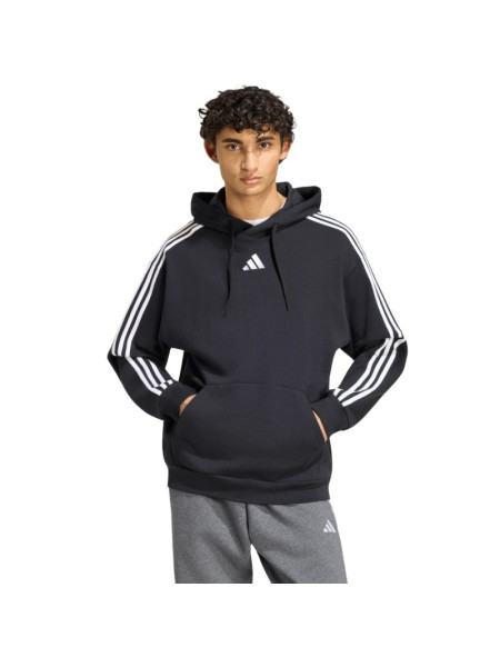 Men's adidas Essentials 3-Stripes French Terry Hoodie Black KY6605 (347631)