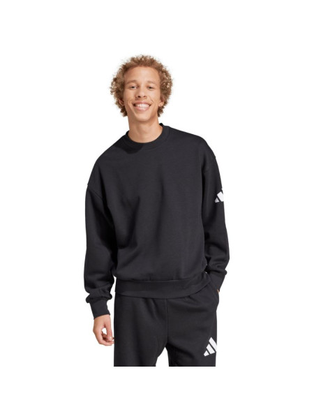 Men's adidas Essentials Loose Fit 3 Bar Logo Sweatshirt Black JF3542 (243154)