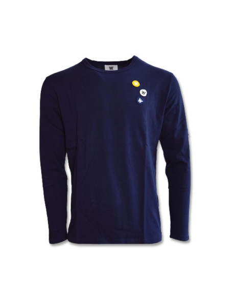 Men's Longsleeve Wood Wood Mel patches sweatshirt - 10235402-2323-Navy (263884)