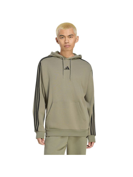Men's adidas Essentials 3-Stripes French Terry Hoodie Olive KY4204 (356569)