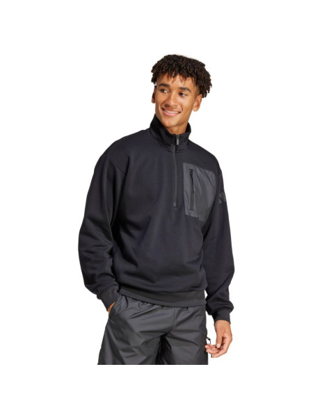 Men's adidas City Escape Fleece Half-Zip GD Sweatshirt Black JF3290 (266441)
