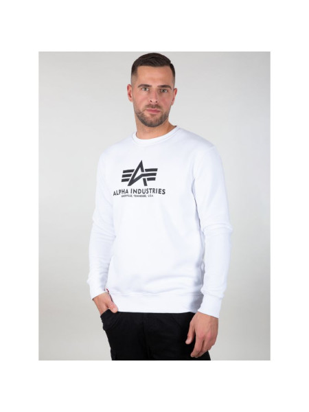 Alpha Industries Basic Sweater black men's open-front sweatshirt with logo print (178302-09) (235156)