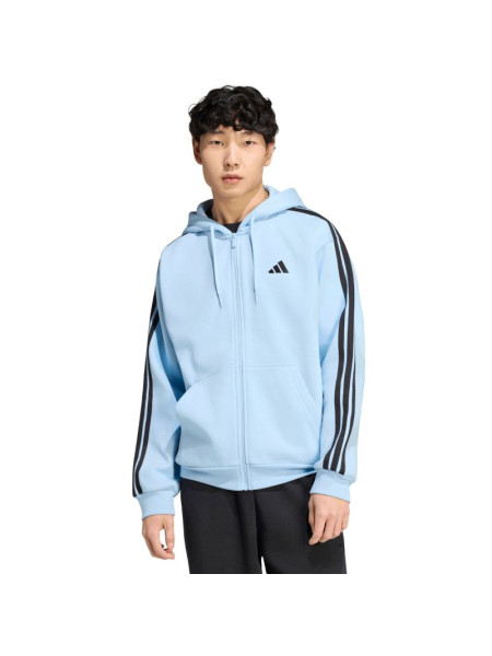 Men's adidas Essentials 3-Stripes Fleece Full-Zip Hoodie, Sky Blue KY4143 (356564)