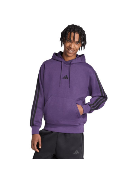 Men's adidas Essentials 3-Stripes Fleece Sweatshirt Purple JX0740 (232318)