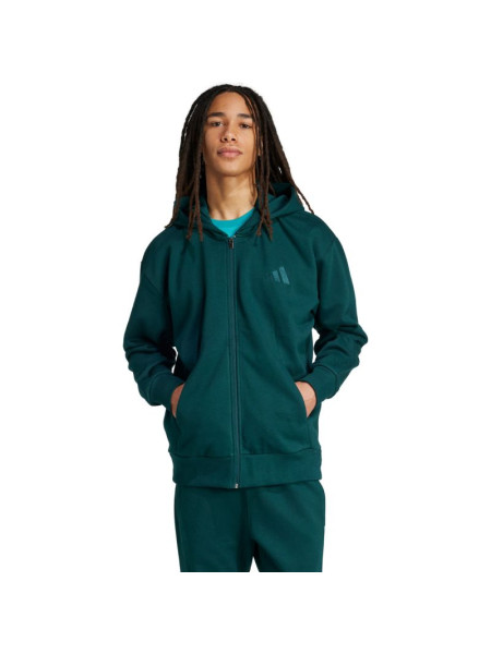 Men's adidas ALL SZN Fleece Full-Zip Sweatshirt Green JX5101 (243147)