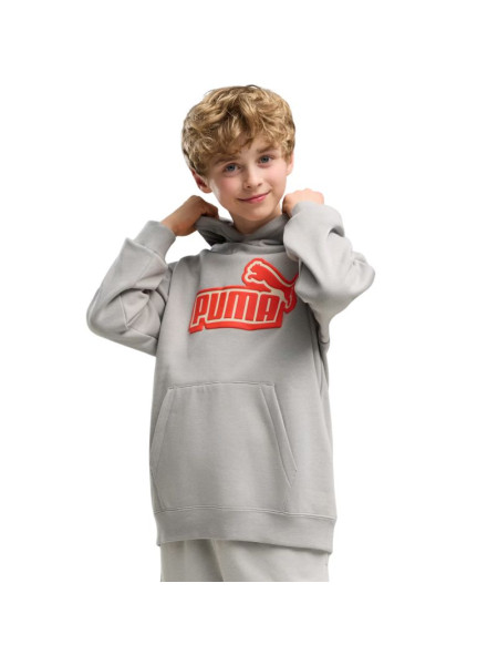 Puma ESS Logo Lab Relaxed Hoodie Kids' Sweatshirt, Grey 694674 63 (369995)