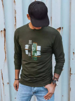Pánska mikina s potlačou khaki (bx5351)