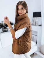 Dámska prešívaná vesta NIMIA camel (ty3249)