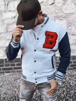 Šedá pánska mikina na zips (bx5441)