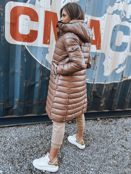 Dámska bunda / kabát LESSI camel (ty3354)