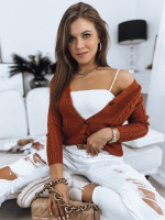 Dámsky sveter MELANIA tehlovo červený (my1651)