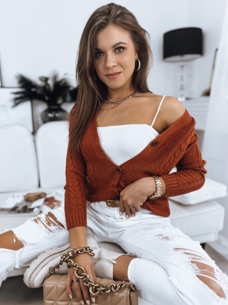 Dámsky sveter MELANIA tehlovo červený (my1651)