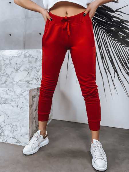 Červené dámske tepláky FITS (uy0533z)
