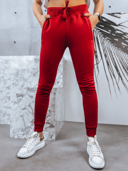 Červené dámske tepláky FITS (uy0537z)
