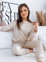 Dámska tepláková súprava MILIAN svetlo béžová (ay0819)