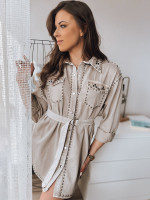 RAFAELA béžové džínsové šaty (ey2227)