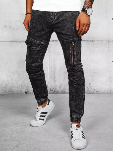 Pánske Denim Joggers Black (ux3944)