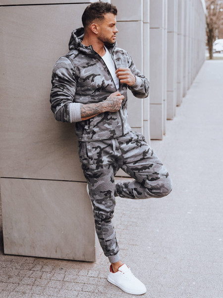 Pánska tmavošedá camouflage tepláková súprava (ax0623z)