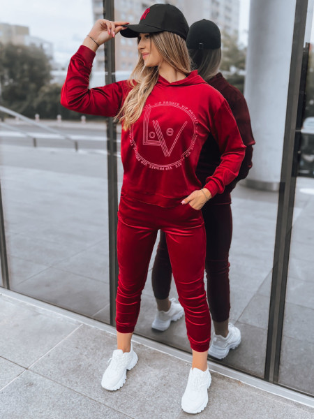 Dámsky VIP PRIVATE bordový zamatový set (ay0869)