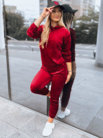 Bordová dámska velúrová súprava SO COMFY (ay0887)
