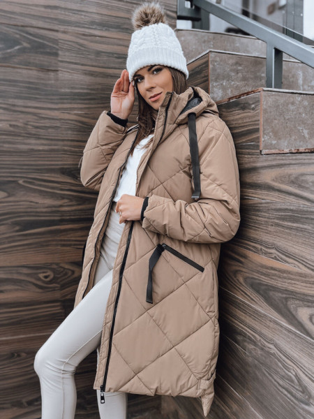MELODY dámska oversize bunda béžová (ty3990)