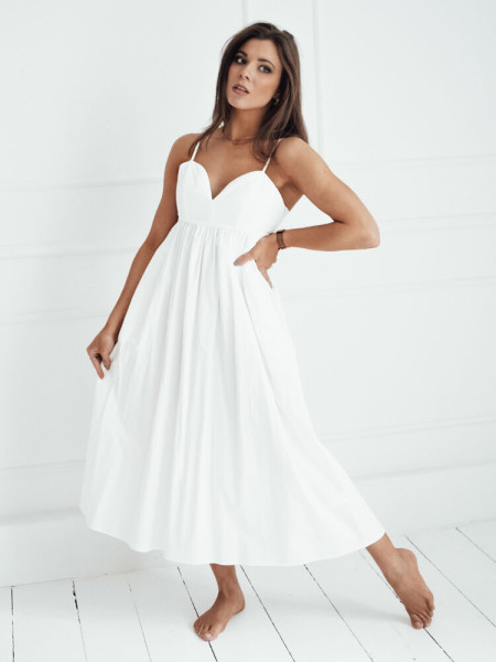 ELIENE midi šaty biele (ey2444)