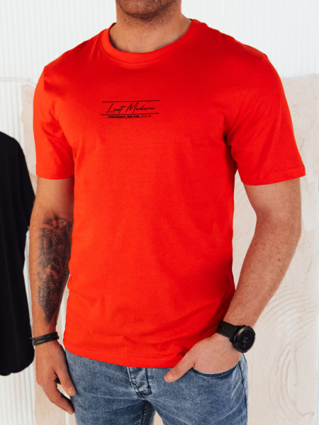 Oranžové pánske tričko s potlačou (rx5473)