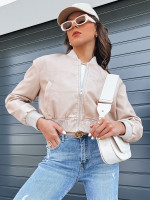 SANTOL dámska kožená bunda typu bomber, béžová (ty4339)