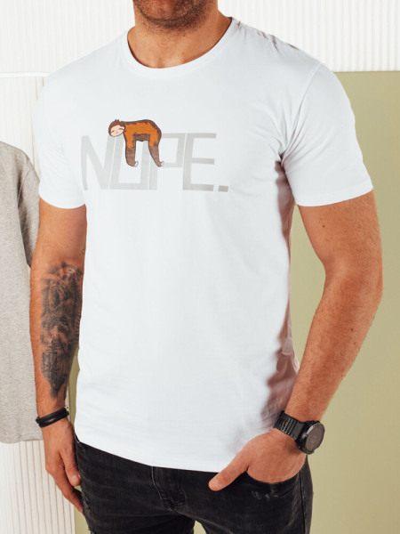 Pánske tričko s potlačou biele (rx5361)