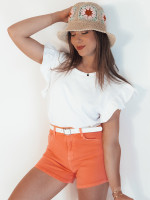 GLAMWEAR dámske riflové šortky oranžové (sy0358)
