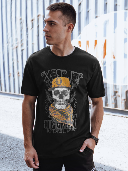 Pánske tričko s potlačou čierne (rx5617)