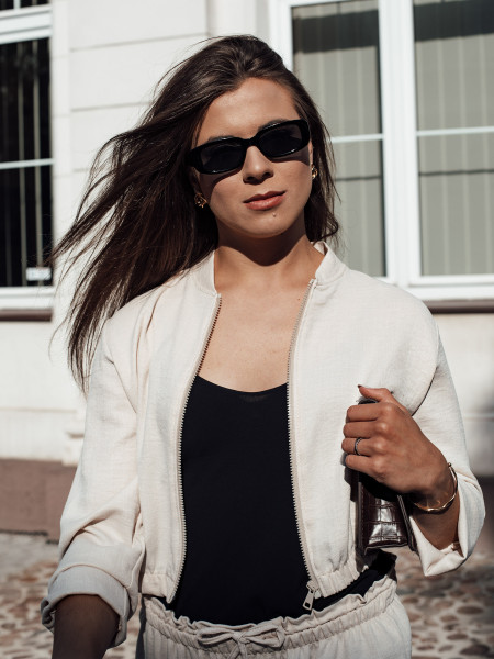 MADDIE dámska bomber bunda svetlo béžová (ry2655)
