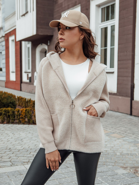 Dámska bunda z alpaky KATHERINE béžová (ty4540)
