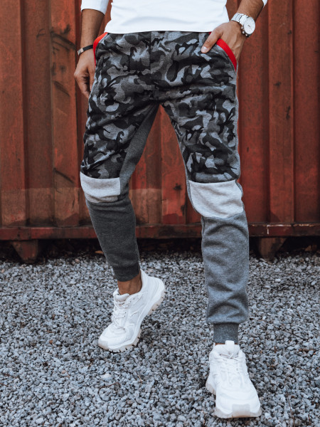 Pánske camouflage tepláky antracit (ux4427)