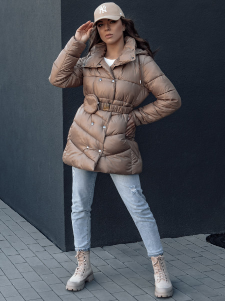 Dámsky prešívaný zimný kabát BLOOM camel (ty4536)