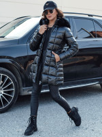Dámska zimná prešívaná bunda WINTERZIP s kapucňou, čierna (ty4565)