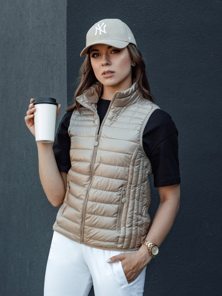 Dámska prešívaná vesta so stojačikom STYLISHZ ružová (ty4449)
