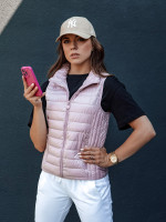 Dámska prešívaná vesta so stojačikom STYLISHZ ružová (ty4450)