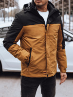 Pánska prechodná bunda s kapucňou, camel (tx4898)