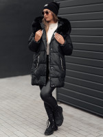 FROSTYFIT dámska prešívaná zimná bunda s kapucňou, čierna (ty4675)