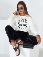 Dámsky sveter s potlačou CLOVER white (my2337)