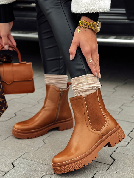 Dámske členkové čižmy MONDERICO, camel (zy0512)