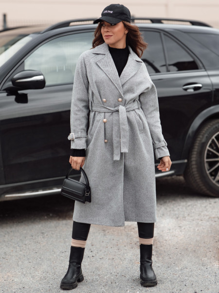 CAMELLYN dámsky oversize kabát dlhý sivý (ny0742)