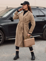 Dámsky oversize kabát CAMELLYN, dlhý camel (ny0743)