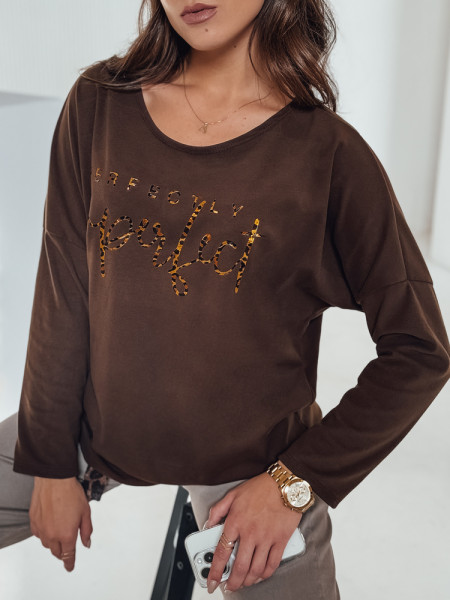 PERFSTYLE dámska oversize blúzka čokoládová (ry2667)