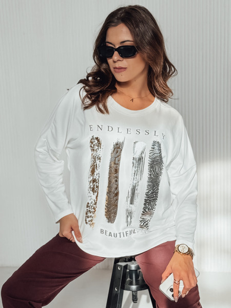 MODEZINE dámska oversize blúzka biela (ry2689)