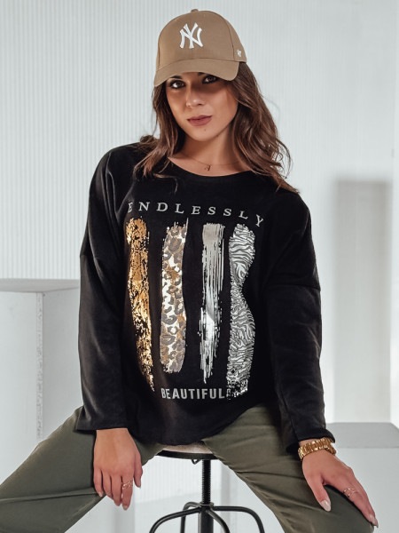 MODEZINE dámska oversize blúzka čierna (ry2690)