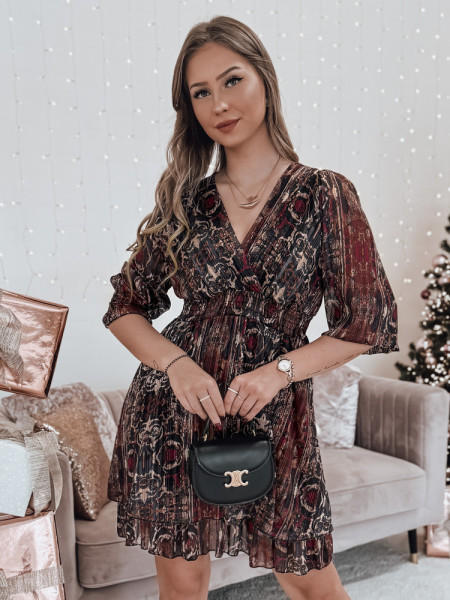 Jednoveľkostné šaty VELVETIA bordové (ey2544)