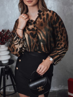 Dámska oversize košeľa PANTHEAS s leopardím vzorom (ry2709)